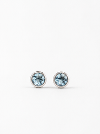 Aretes de Aguamarina en oro blanco 14k