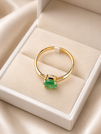 Anillo de esmeralda en oro 14k