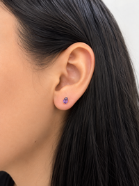 Arete gota amatista en oro 14k