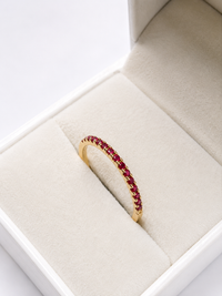 Anillo churumbella de Rubi en oro 14k