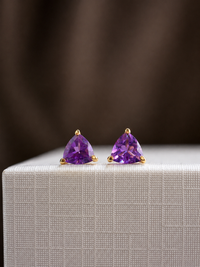 Arete de amatista en oro 14k