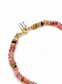 Collar Turmalina y perla con broche oro 10k