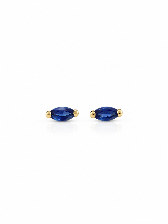 Arete mini zafiro en oro 10k