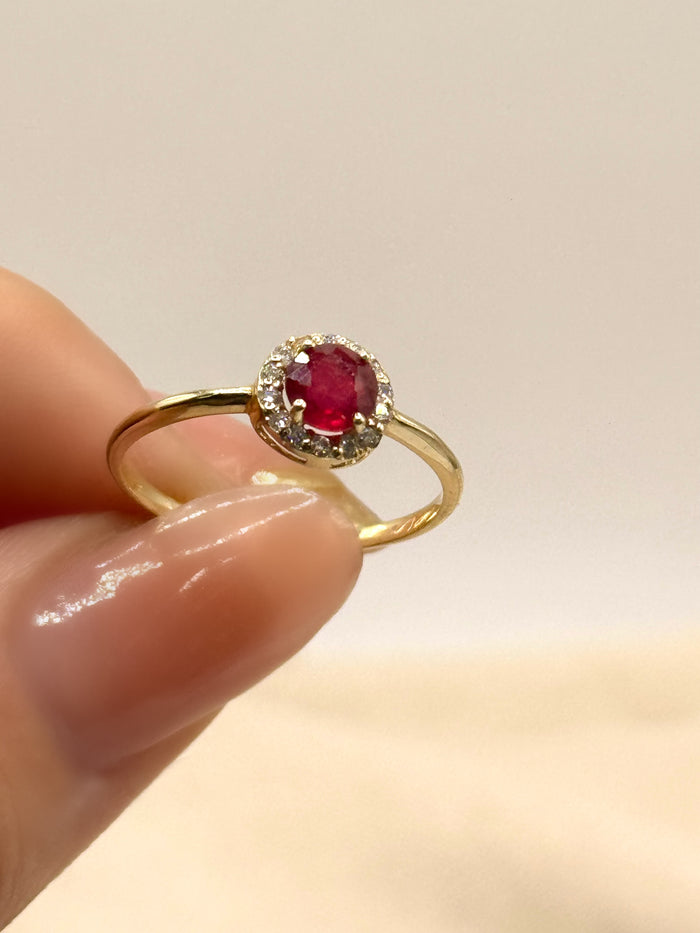 Anillo Rubí oro 14k
