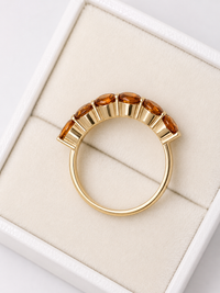 Anillo citrino en oro 14k