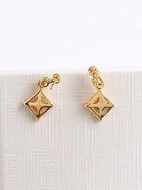 Arete de Morganita y 2 diamantes en oro 10k