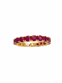 Anillo churumbella de Rubi en oro rosa 14k