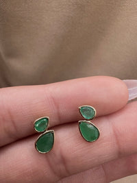 Arete de 2 gotas Esmeralda