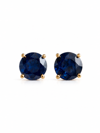 Arete de zafiro natural en oro 14k