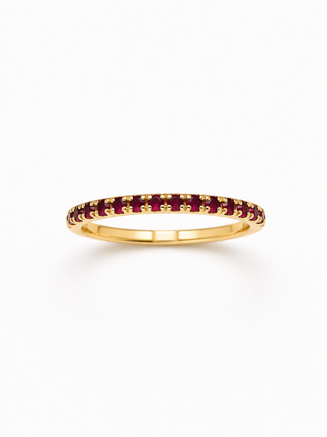 Anillo churumbella de Rubi en oro 14k