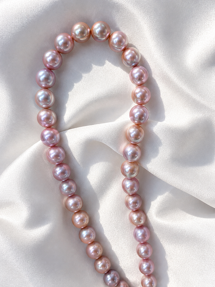 Collar de perla con broche y extensión oro 10k