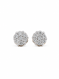 Aretes de diamantes naturales en oro 10k