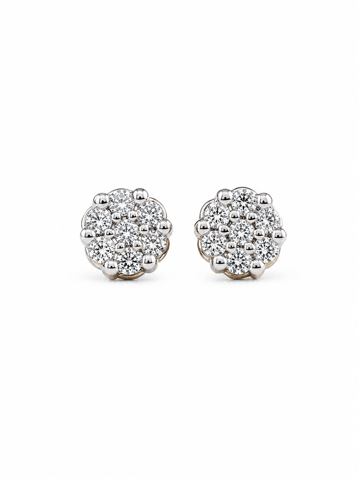 Aretes de diamantes naturales en oro 10k