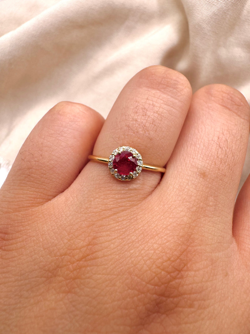 Anillo Rubí oro 14k
