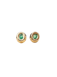 Arete biselado de esmeralda en oro 14k