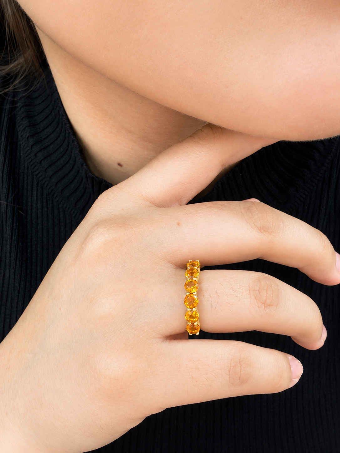 Anillo citrino en oro 14k