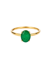 Anillo oval de esmeralda en oro 14k