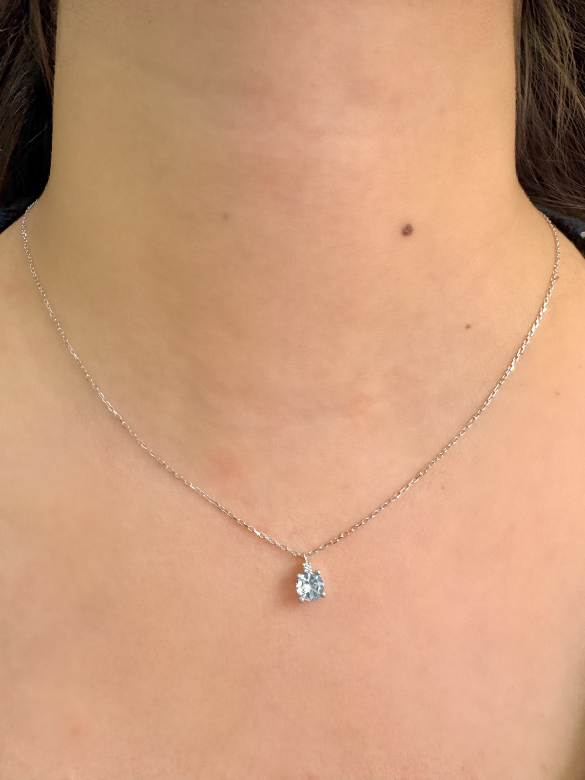 Gargantilla aguamarina 14k