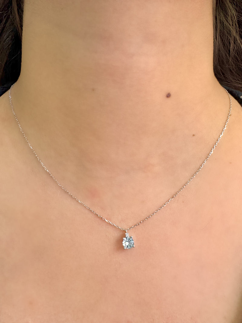 Gargantilla aguamarina 14k