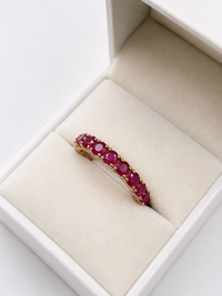 Anillo churumbella de Rubi en oro rosa 14k
