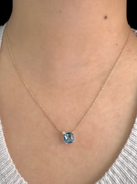 Gargantilla Topacio con diamante oro 14k