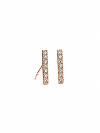 Aretes de palito con diamantes naturales en oro 10k