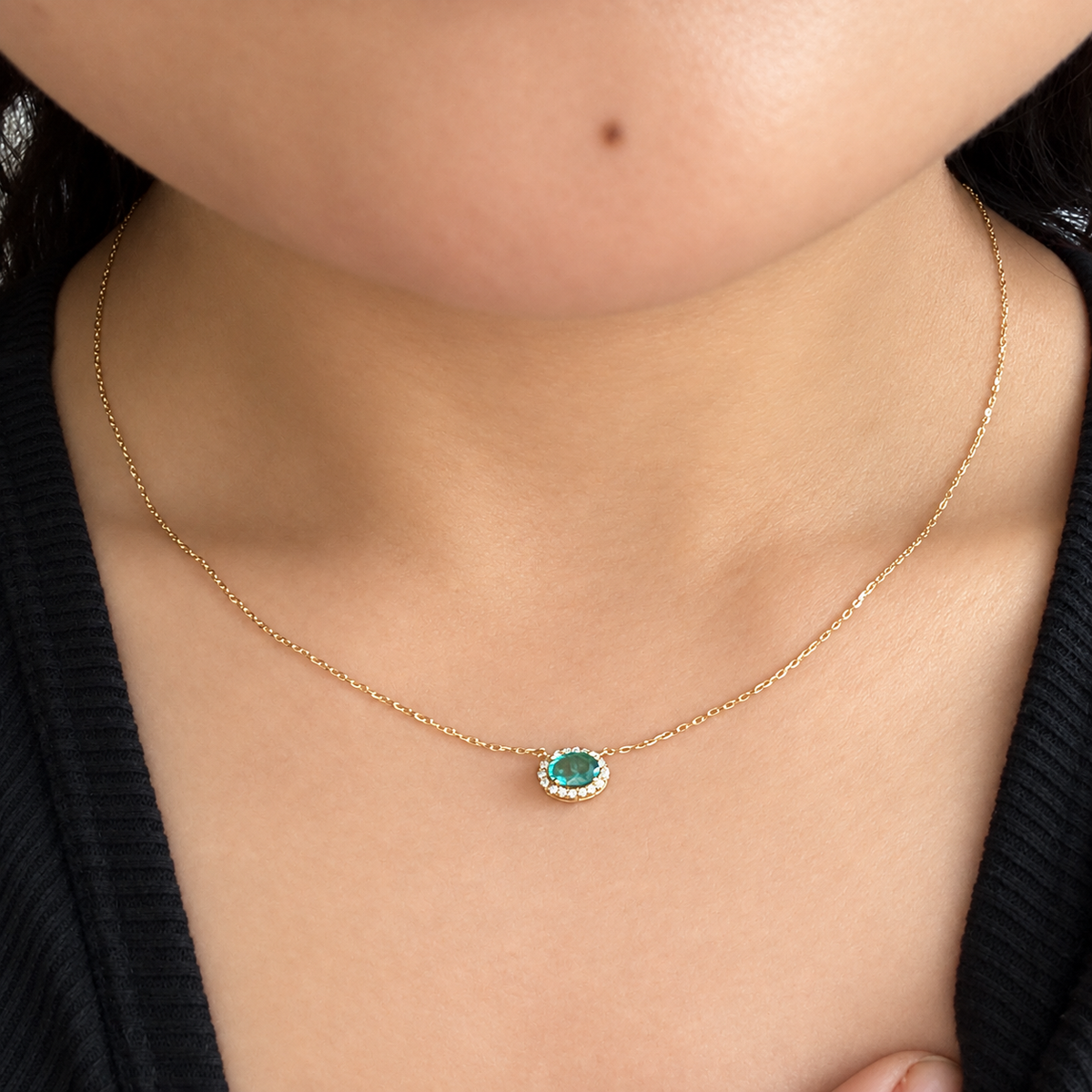 Gargantilla de Esmeralda Oro 14k