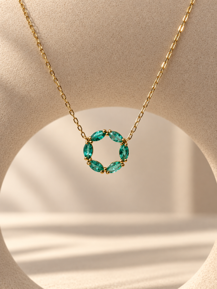 Gargantilla de Esmeralda Oro 14k