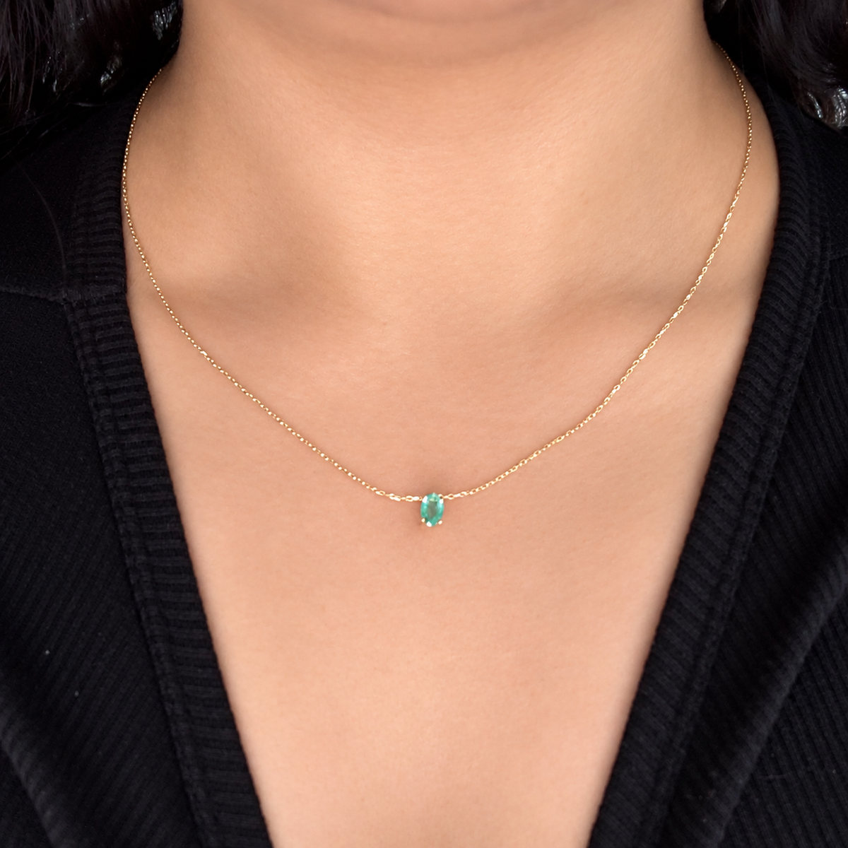 Gargantilla de Esmeralda Oro 14k