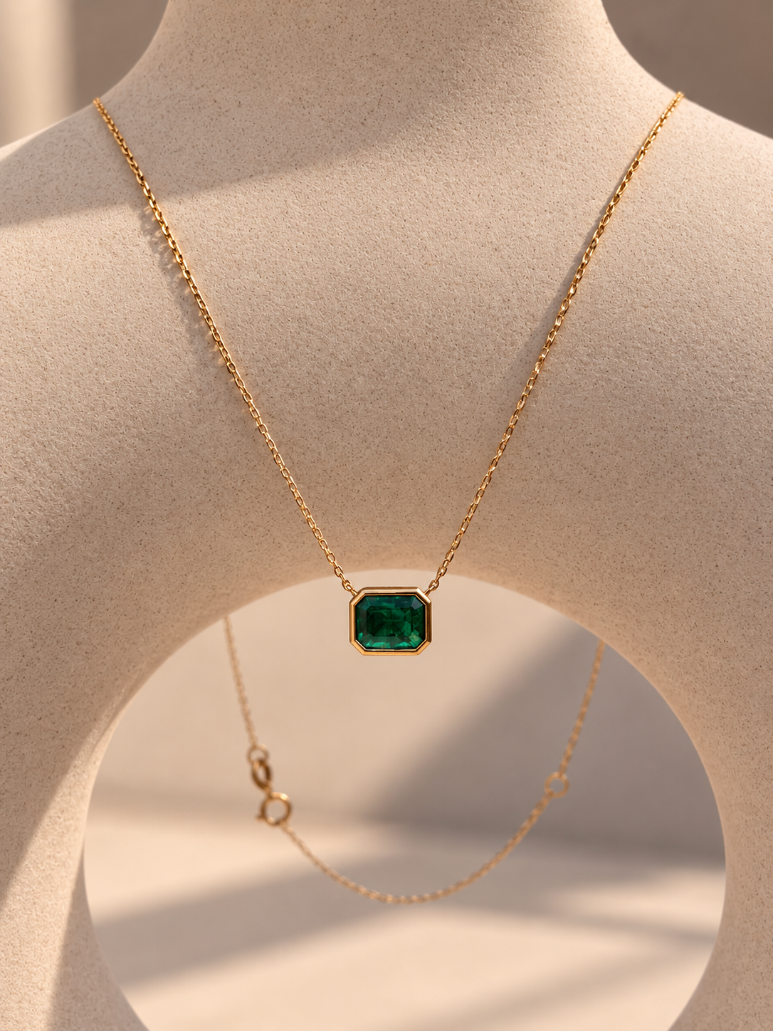 Gargantilla De Esmeralda En Oro 18k