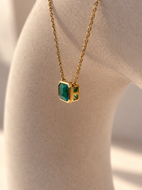 Gargantilla De Esmeralda En Oro 18k
