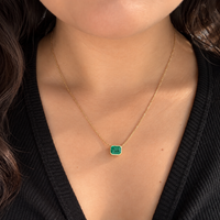Gargantilla De Esmeralda En Oro 18k