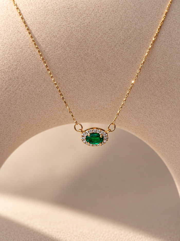 Gargantilla de Esmeralda Oro 14k