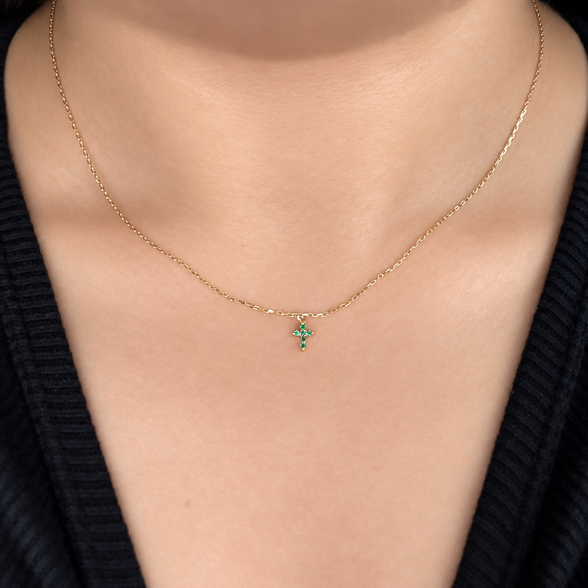 Gargantilla de Esmeralda Oro 14k