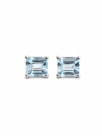 Arete de aguamarina en oro 14k