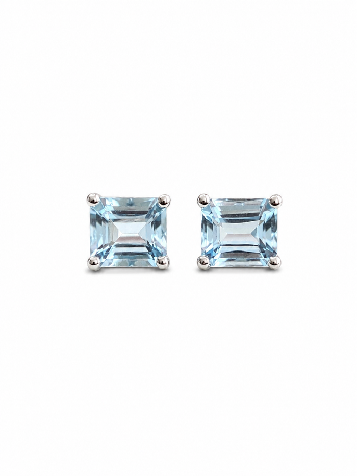 Arete de aguamarina en oro 14k