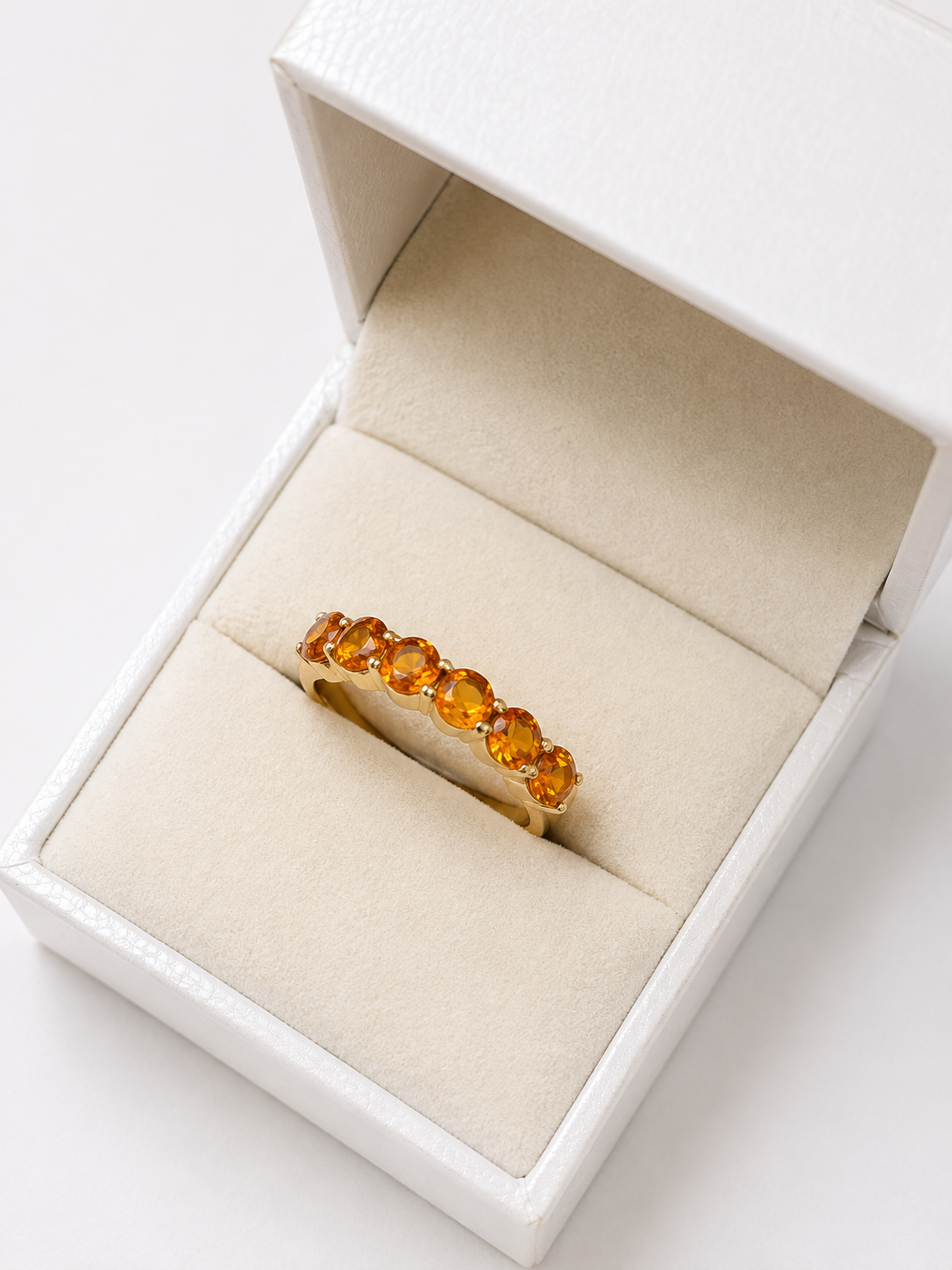 Anillo citrino en oro 14k