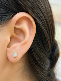 Arete gota diamantes naturales en oro 14k
