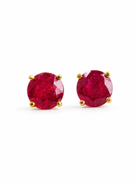 Arete de rubí en oro 14k