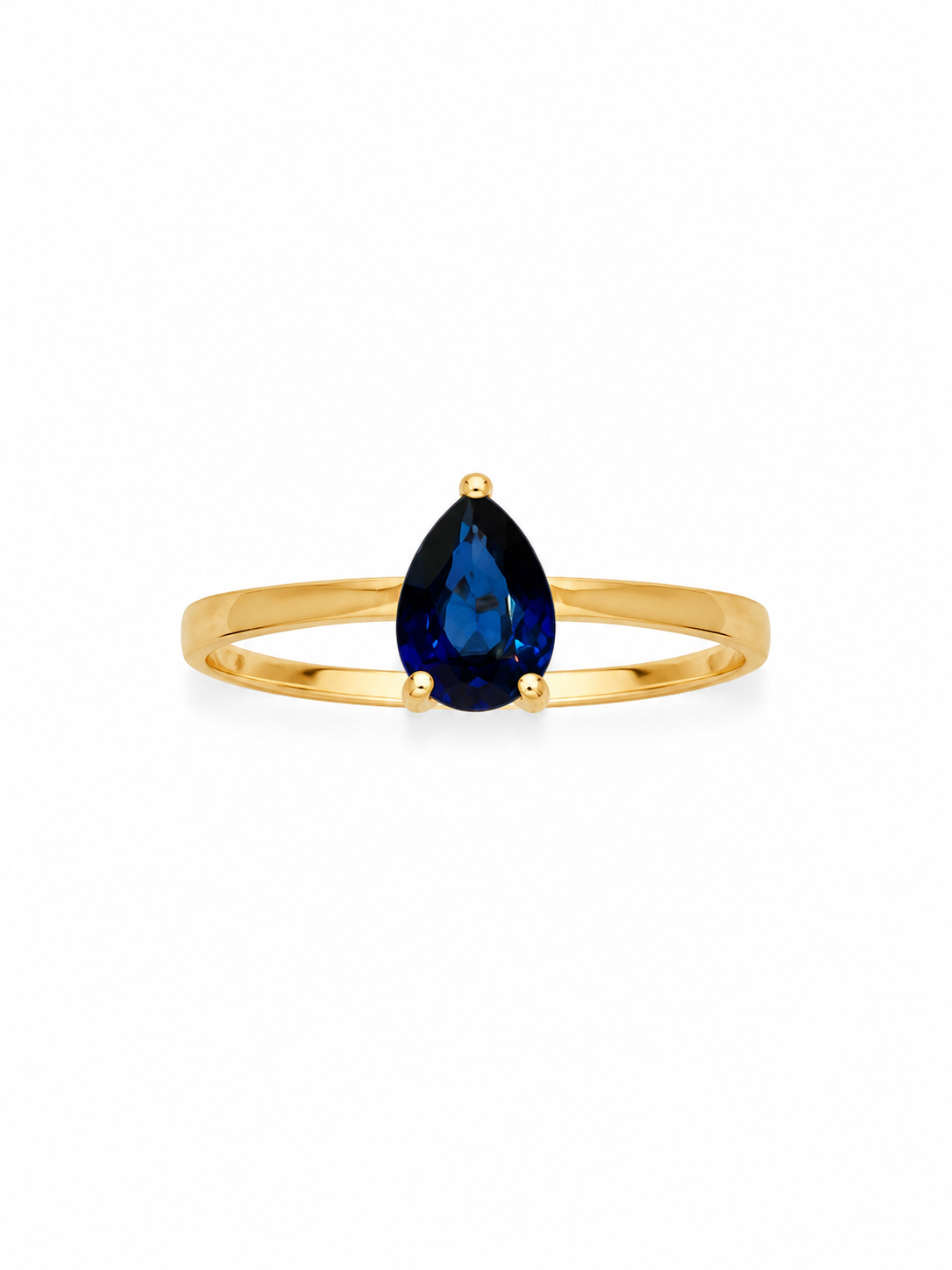 Anillo de zafiro gota en oro 14k