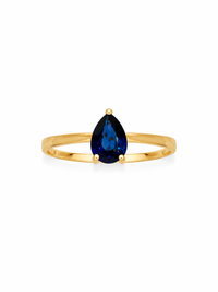 Anillo de zafiro gota en oro 14k