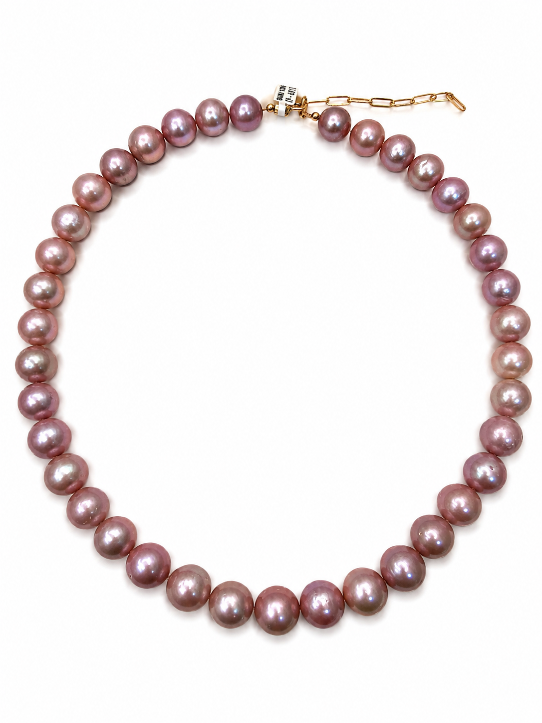 Collar de perla con broche y extensión oro 10k