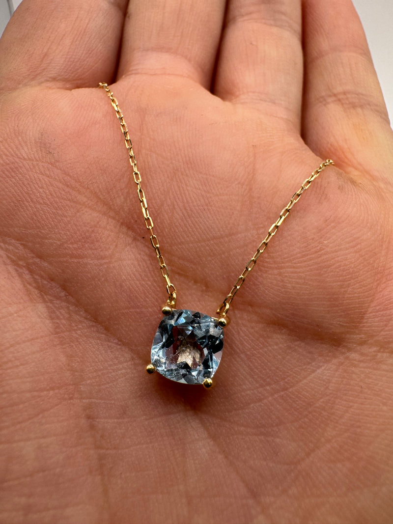 Gargantilla Aguamarina 14K